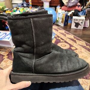 UGG Black Classic Short Suede Shearling Boots